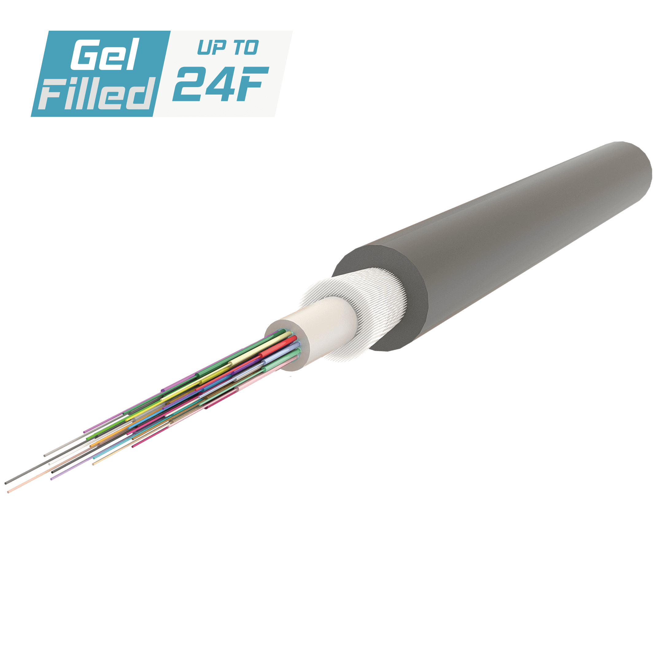 Merkezi Tüplü Fiber Optik Kablo | Gel-Filled | A-D1Q(ZN-GY)B2Y | Up to 24F 4 Core - 144 Core